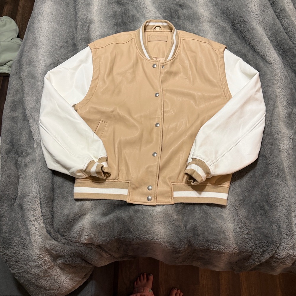 BLANKNYC Cream Jacket with White Details